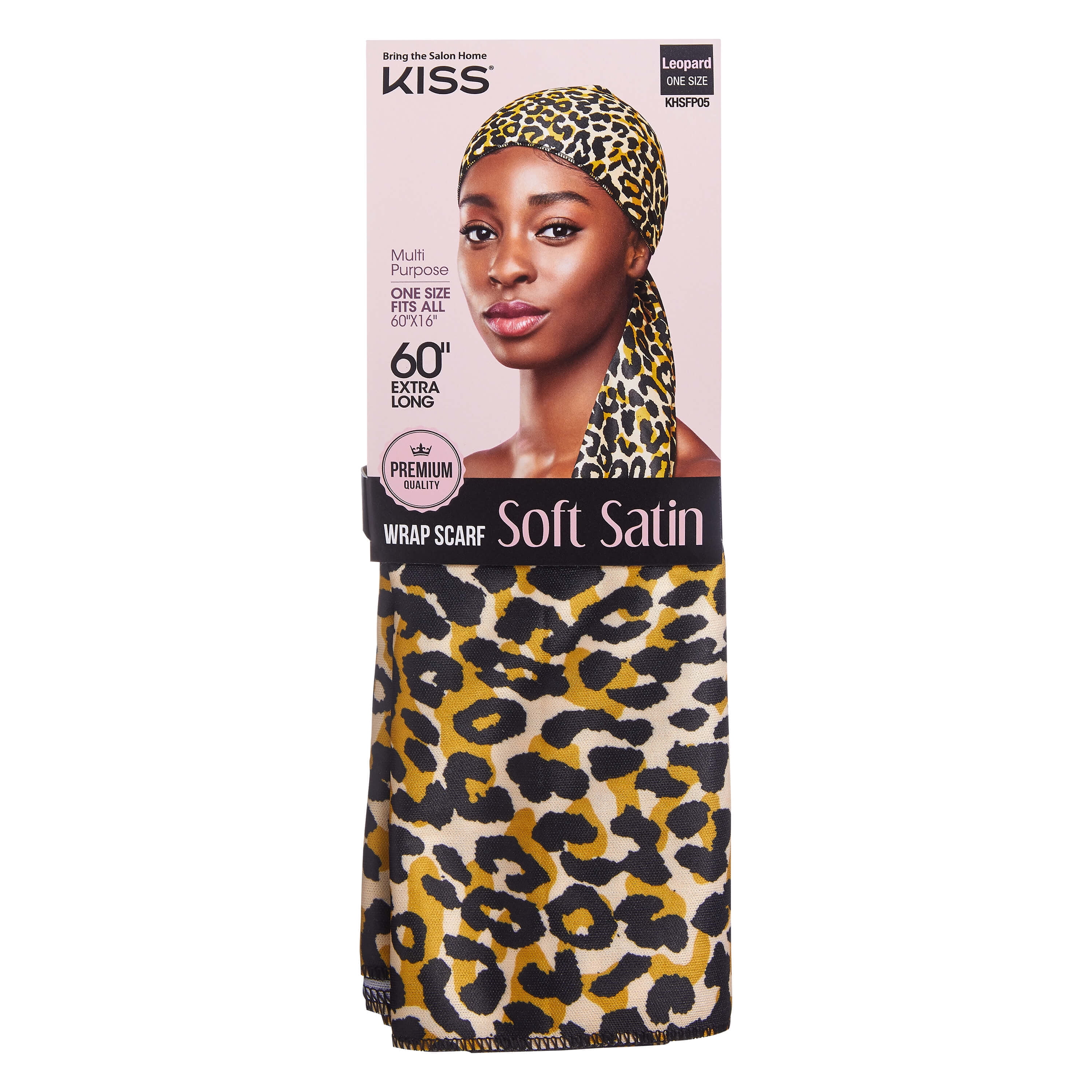 Kiss Color's & Care Satin Hair Wrap Scarf 60" Extra Leopard Walmart.com