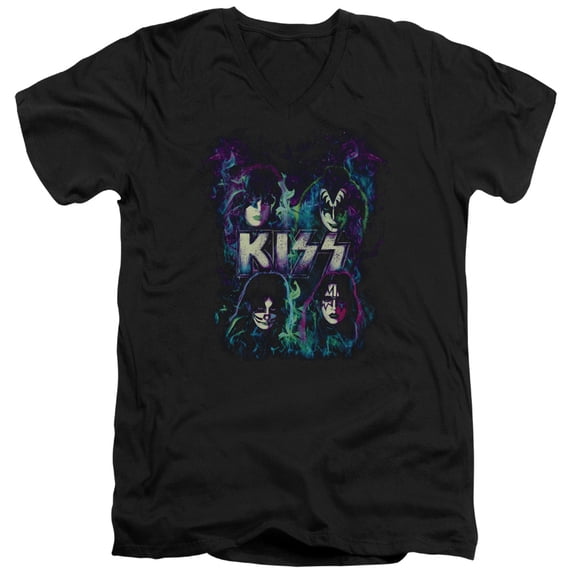 Kiss - Colorful Fier - Slim Fit V Neck Shirt - X-Large