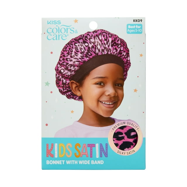KISS Colors & Care Silky Satin Hair Cap, Wide Edge, Kids Girls