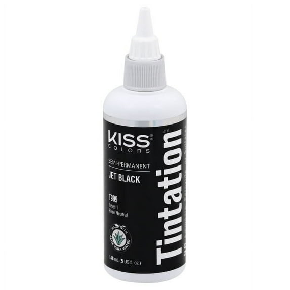 Kiss Colors & Care Tintation Semi-Permanent Hair Color Dye - JET BLACK