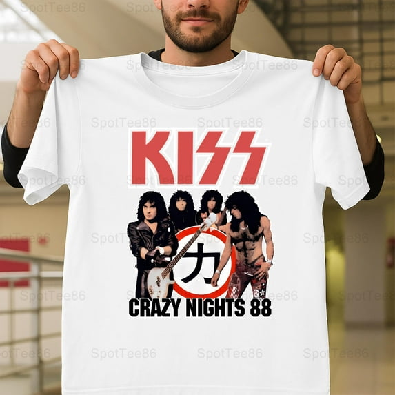 Kiss Crazy Nights Tour 1988 Vintage Retro Rock Metal Band Graphic G063 Unisex T-Shirt, Up to Size 5XL