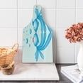 thumbnail image 1 of Kiss Cutting Board, Abstract Blue Cartoon Fishes Kissing with Bubble Like Heart Shapes Romantic, Tempered Glass Cutting and Serving Board, Wine Bottle Shape, Pale Blue Pink White, by Ambesonne, 1 of 1
