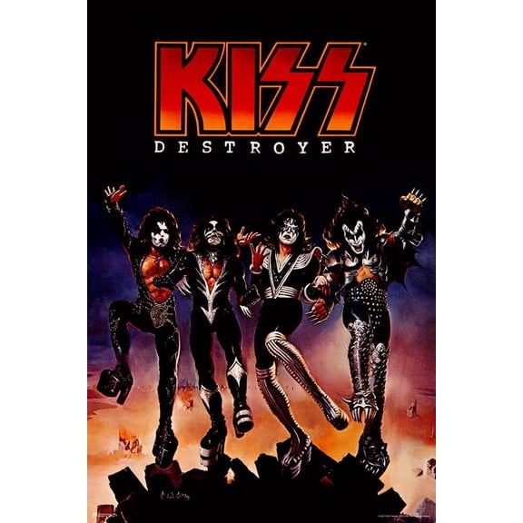 Kiss Destroyer Poster Album Cover Merchandise Collectibles Heavy Metal Music Merch Cool Wall Art Print Poster 12x18