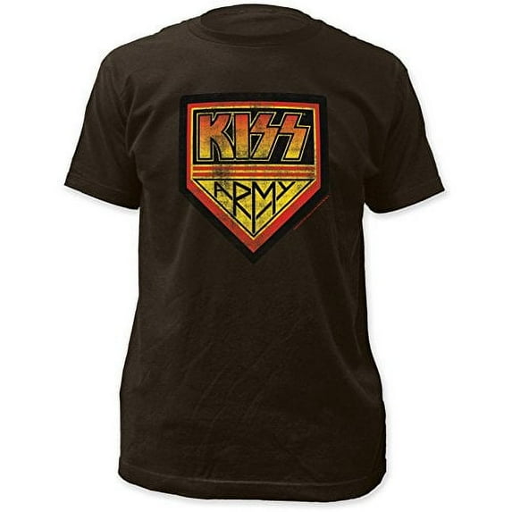 Kiss Distressed Kiss Army Print Men's Slim Cotton Shirt X-Large Grey