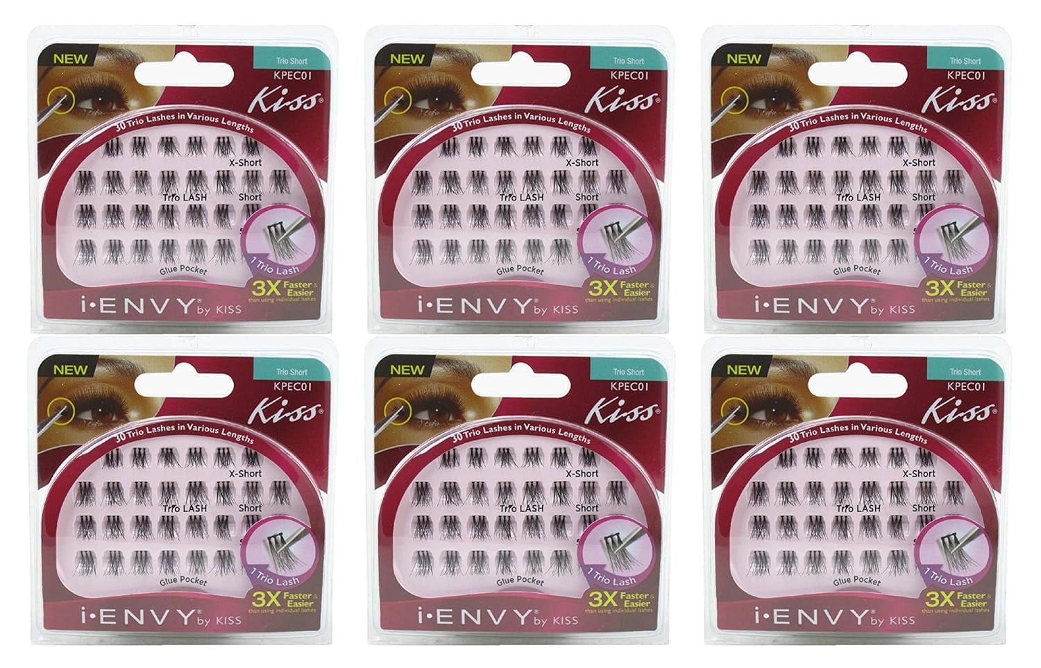 Kiss Envy Trio Short 30 Lashes Pack of 5