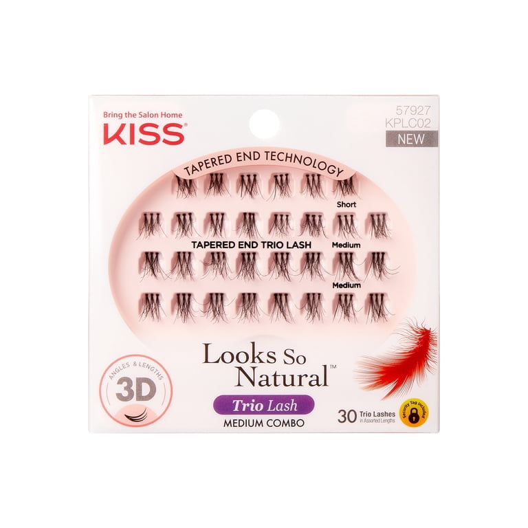 KISS Looks So Natural Trio Lash, False Eyelashes, 12mm, Reusable