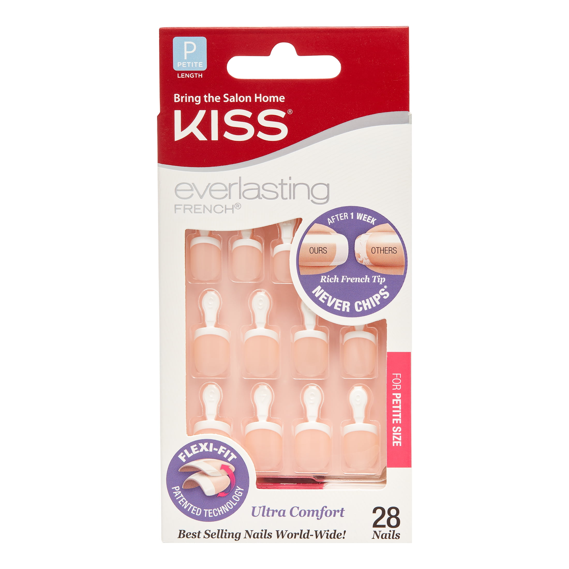Kiss Everlasting Petite French Nails Clear Pink Walmart