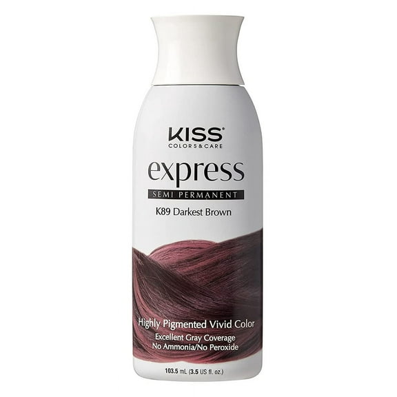 Kiss Express Color #K89 Semi-Permanent Darkest Brown 3.5 Ounce (103ml) (Pack of 2)