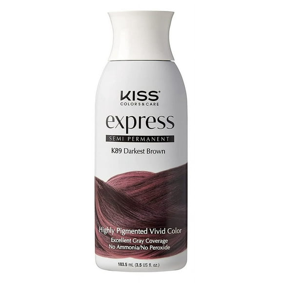 Kiss Express Color #K89 Semi- Permanent Darkest Brown 3.5 Ounce (103ml) (Pack of 3)