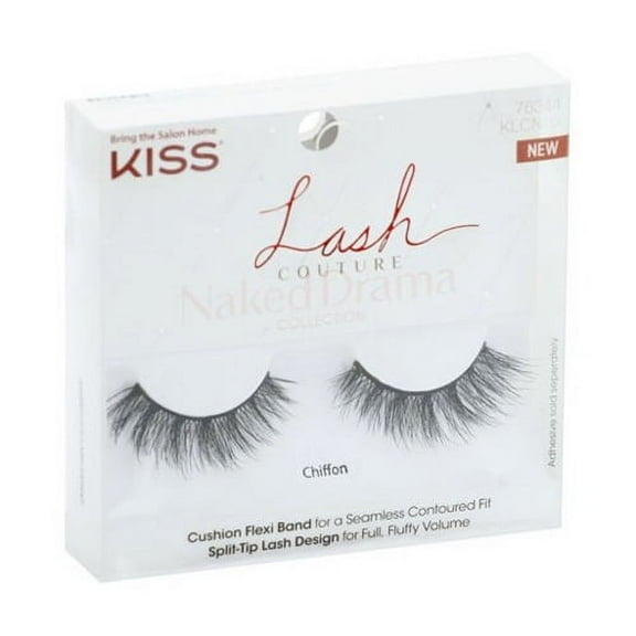 Kiss Eyelashes Couture Naked Drama, Chiffon, 1 Pair, 2 Pack