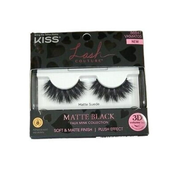 Kiss Eyelashes Lash Couture Matte Black Faux Mink Collection 86847