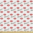 thumbnail image 1 of Kiss Fabric by the Yard, Red Woman Lips Kiss Marks Pattern Romance Feminine Graphic Valentines Day, Decorative Upholstery Fabric for Chairs & Home Accents, 2 Yards, Vermilion White by Ambesonne, 1 of 4