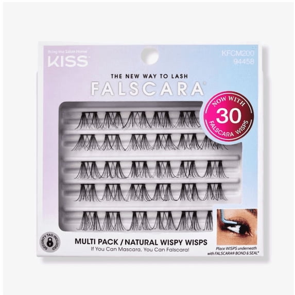 Kiss Falscara Multipack, Lash Clusters, Natural Wispy, 30 ct