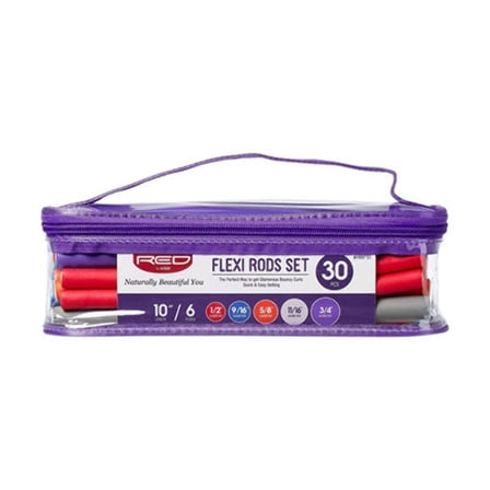 Red by Kiss 30 PCS Flexi Rods, Flexible Curling Rods, Twist Foam Hair Rollers, No Heat Hair Curlers 10" Sets
