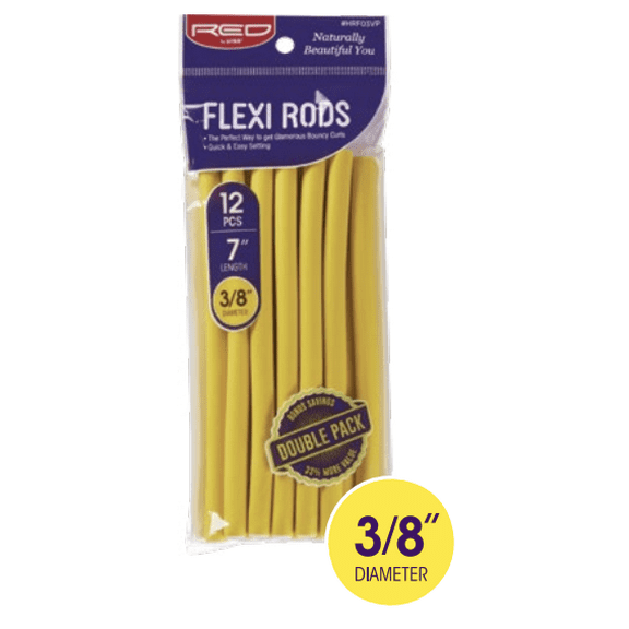 Red by Kiss Flexi Rods 7" 3/8" 12 pcs - Yellow