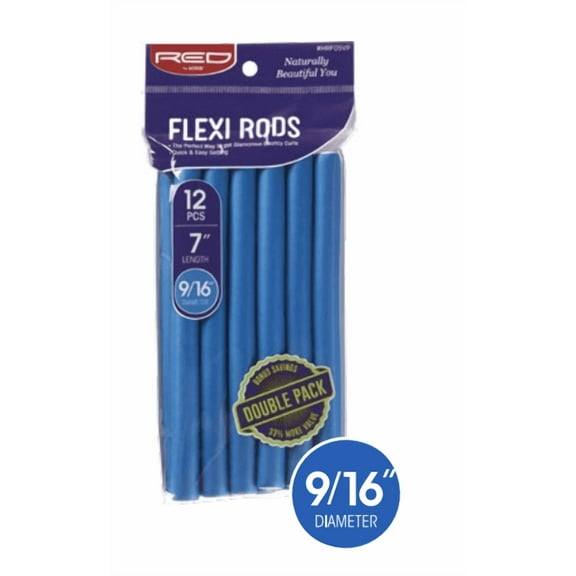 Red by Kiss Flexi Rods 7" | Heat-Free Curling Rods  12 Pack
