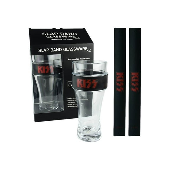 Kiss - Glassware/Slap Bands 2-Pack