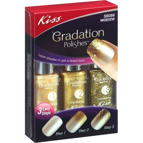 Kiss Gradation In Exposure Nail Polish Kit, 3 pc