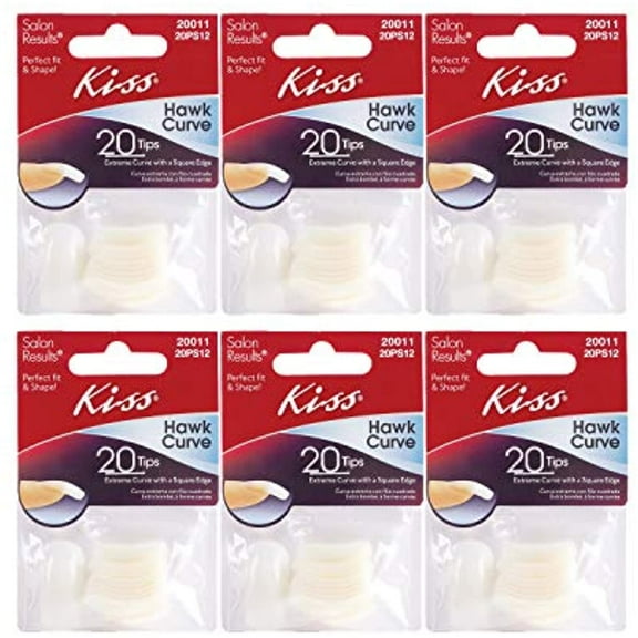 Kiss Hawk Curve 20 Tips 20PS12 (6 Pack) 20 Count (Pack of 6)