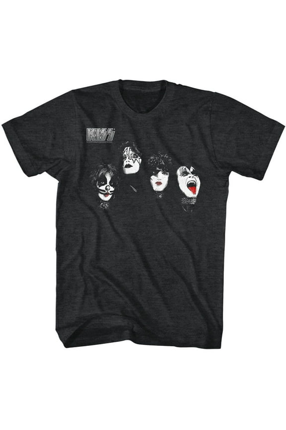 Kiss Heads Black Heather T-Shirt