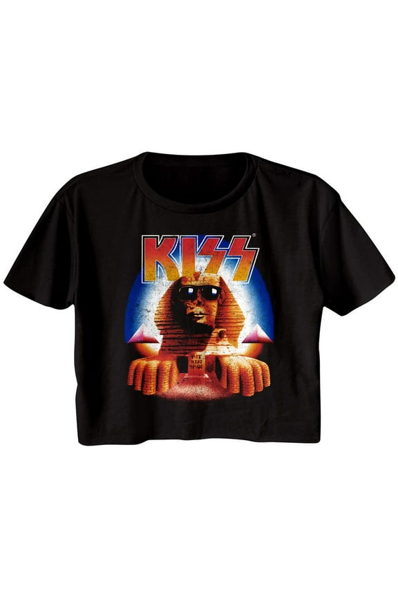 Kiss Hits Sphinx Black Women's Festival Cali Crop T-Shirt