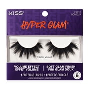Kiss Hyper Glam Halloween False Eyelashes,  Matte Velvet , 16mm, 1 Pair of Strip Lashes
