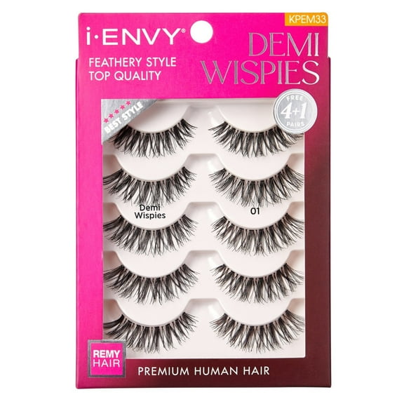 Kiss I Envy Demi Wispies 4+1 Feathery Style Lashes (Pack of 2)