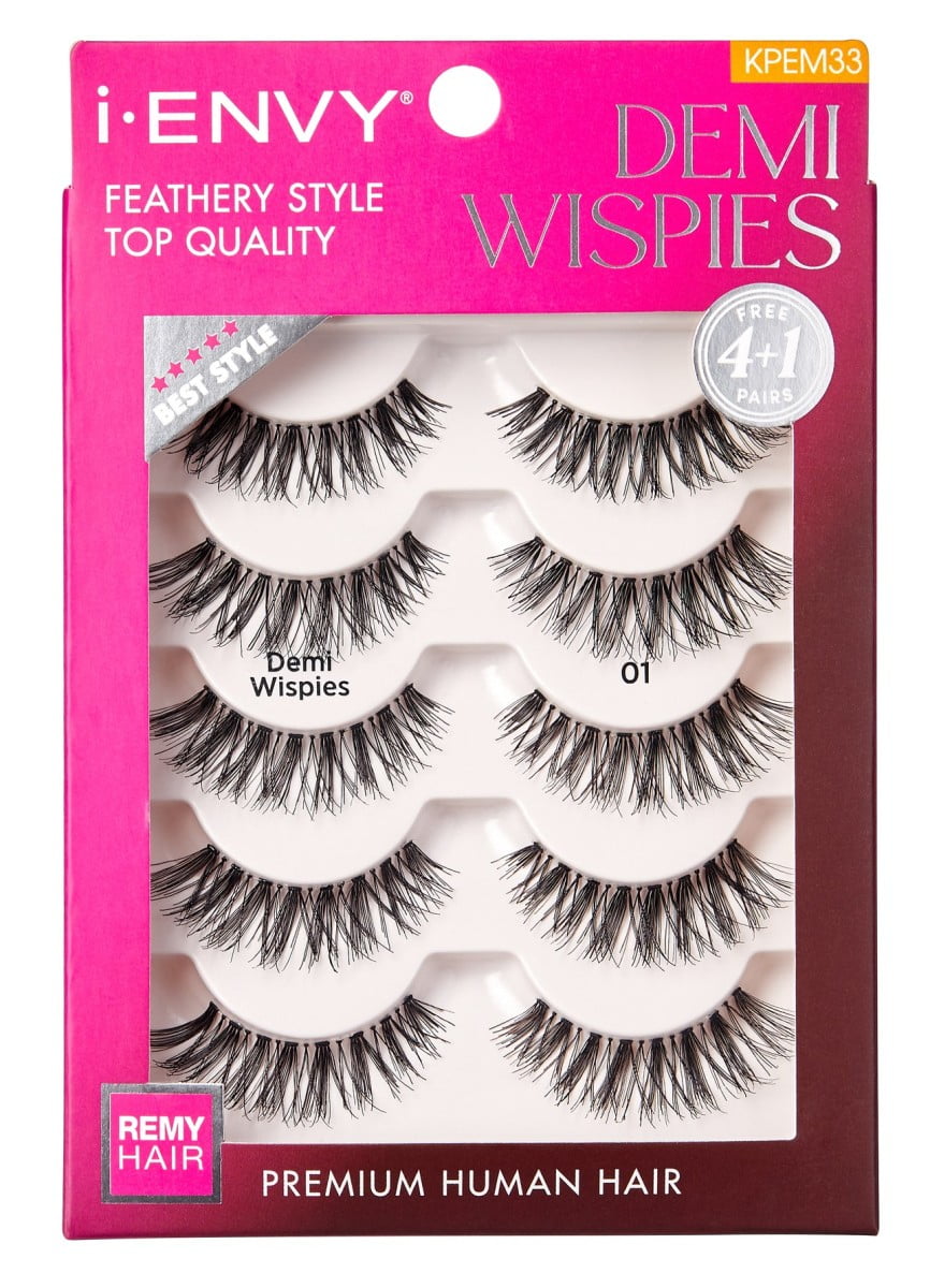 Kiss I Envy Demi Wispies 4+1 Feathery Style Lashes (Pack of 3)