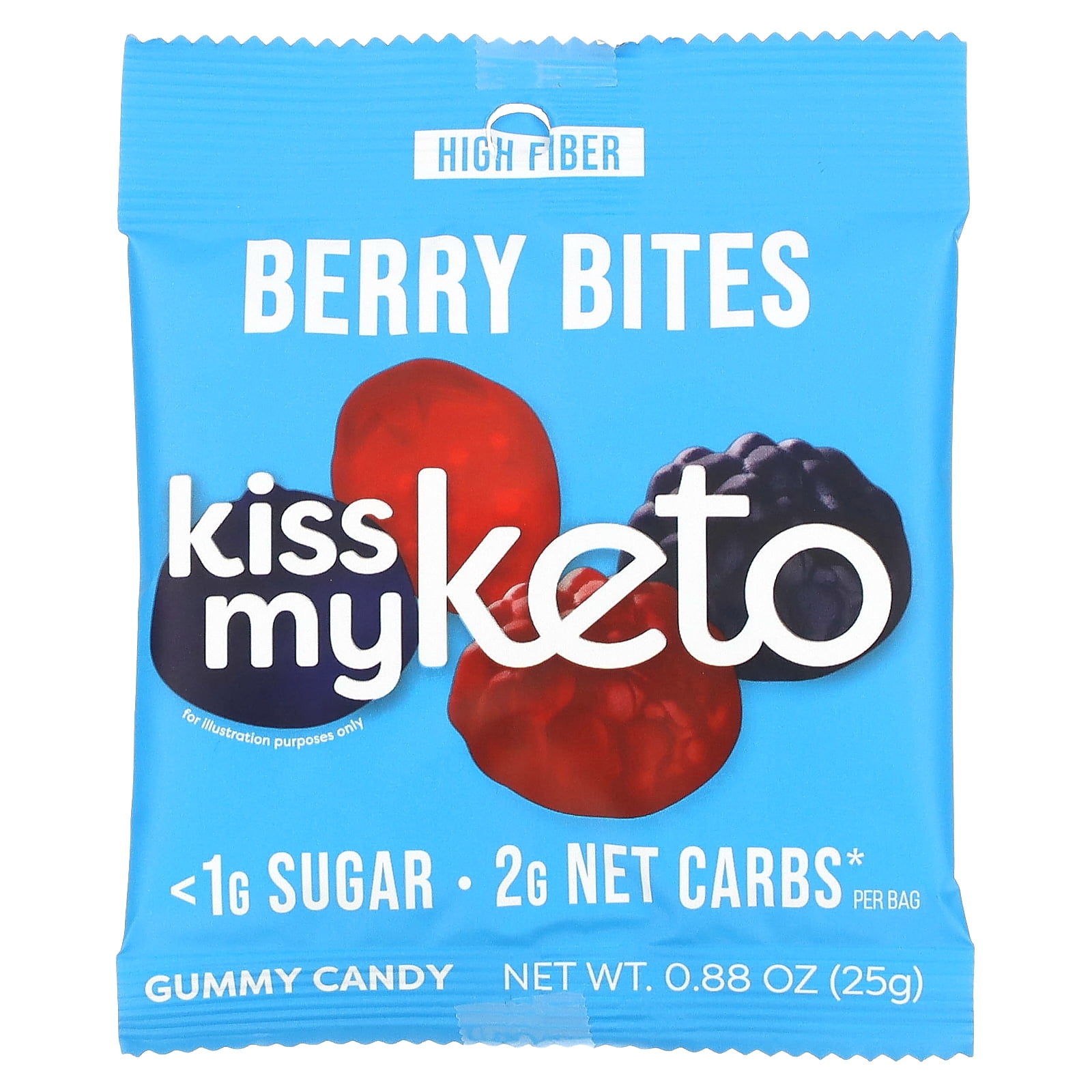 Kiss My Keto Gummies Candy Low Carb Candy Berry Bites, Keto Snack Pack Healthy Candy Gummys Vegan Candy, Keto Gummy Candy Keto Candy Gummies (8-pack)