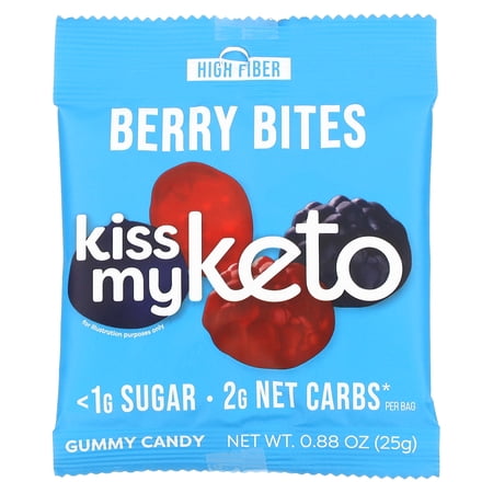 Kiss My Keto Gummies Candy – Low Carb Candy Berry Bites, Keto Snack Pack – Healthy Candy Gummys – Vegan Candy, Keto Gummy Candy – Keto Candy Gummies (8-pack)