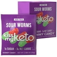thumbnail image 1 of Kiss My Keto Sour Gummy Worms – 1g Sugar, Low Carb, High Fiber, non-GMO Sour Gummies Candy – Healthy Sour Worms Candy, Delicious Sour Gummy Candy Gummy Worm – Gummy Worms Individual Packets (8-pack), 1 of 4