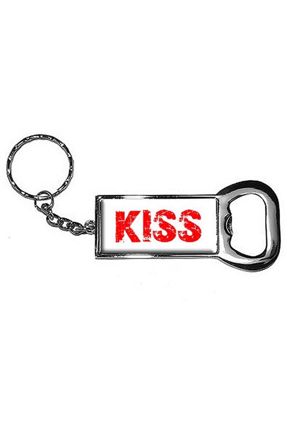 Kiss Keychain Key Chain Ring Bottle Bottlecap Opener