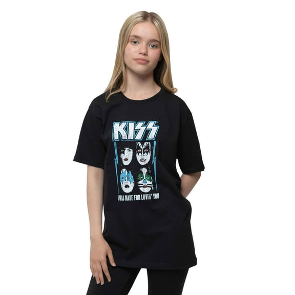Kiss Kids T Shirt Made For Lovin You Band Logo new Official Black Ages 1-12 yrs