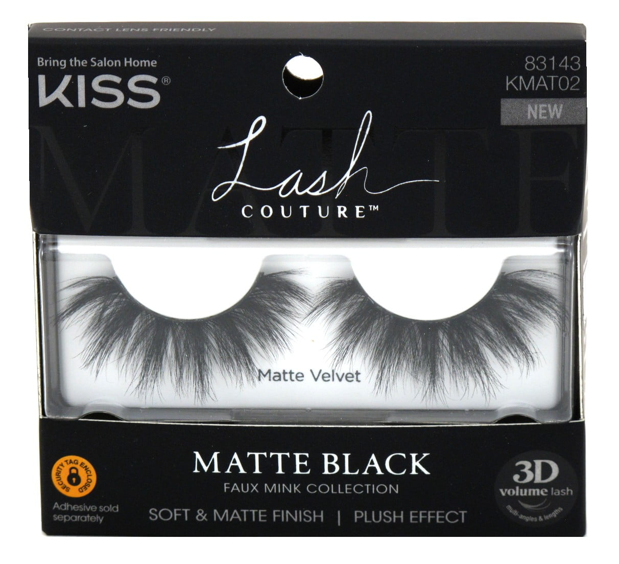 Kiss Lash Couture Matte Black Matte Velvet (Pack of 3)