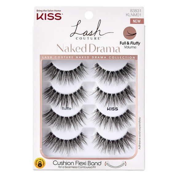 Kiss Lash Couture Naked Drama Collection Ruffle, Multipack 01, 3 Pack