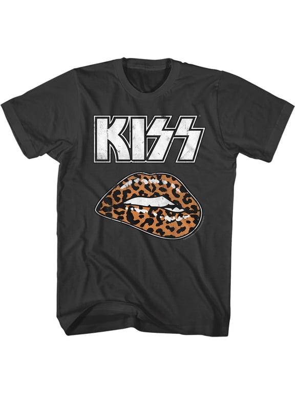 Kiss Leopard Lip Smoke Adult T-Shirt