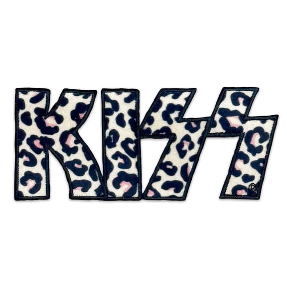 Kiss Leopard Logo - Embroidered Fuzzy Patch 5"x2"