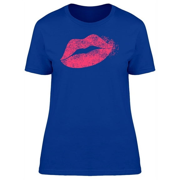 Kiss Lips Grunge Style Graphic Women T-Shirt, Female XX-Large
