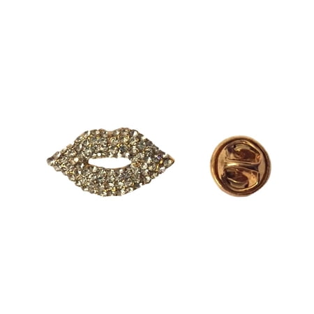 Kiss Lips Pin Sparkly Bling Cosplay Novelty Lapel Pin