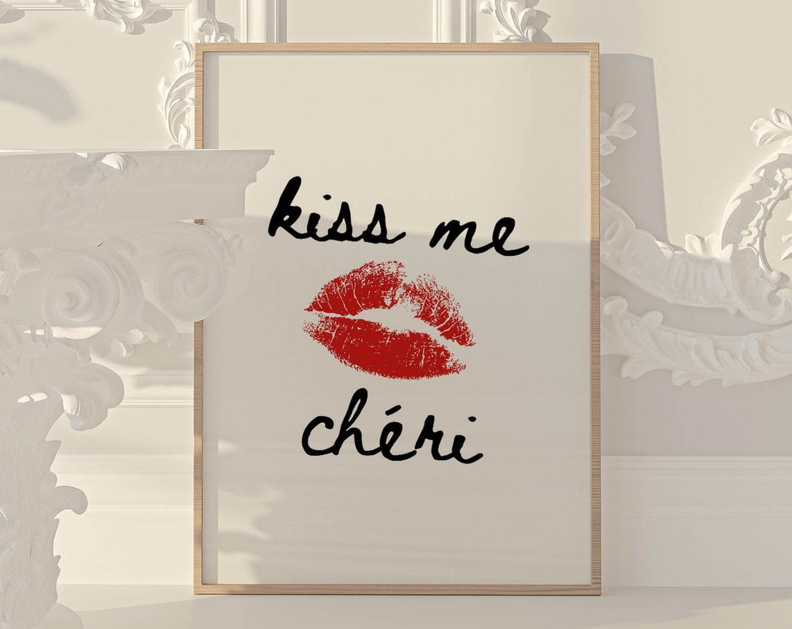 Kiss Lips Wall Art Dorm Room Decor, Coquette Room Decor Aesthetic
