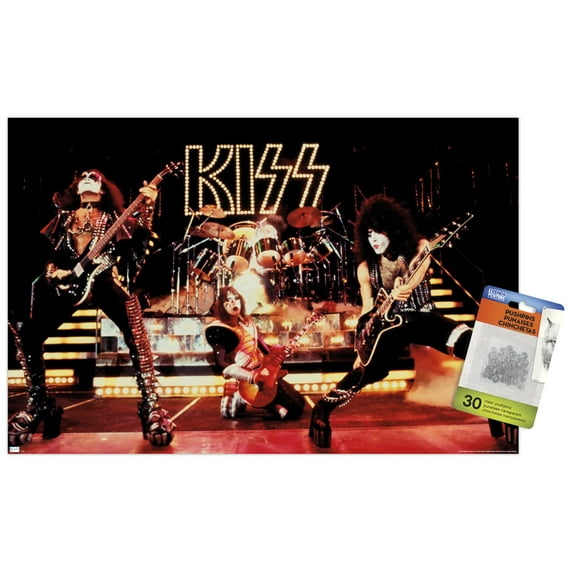 Kiss - Live Show Wall Poster with Push Pins, 14.725" x 22.375"