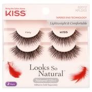 Kiss Looks So Natural False Eyelashes Double Pack, Style Flirty, 2 Pairs