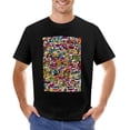 thumbnail image 1 of Kiss Love Eye Mouth Vintage T-shirt Mens Cotton Classic Crewneck Short Sleeve Tees Unisex Black XS, 1 of 2