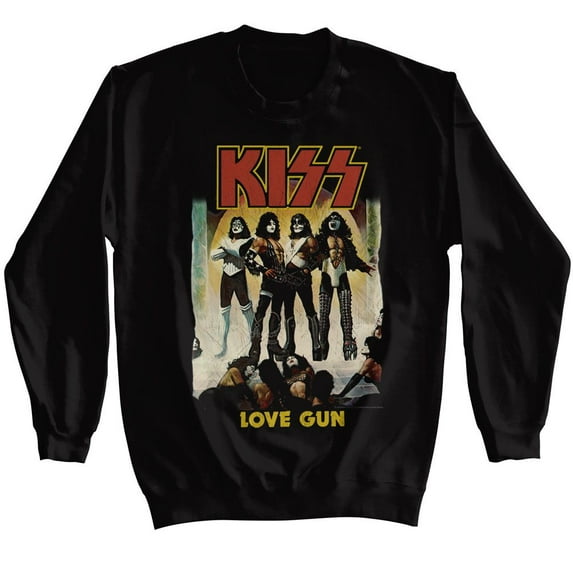 Kiss Love Gun Black Adult Sweatshirt Xl