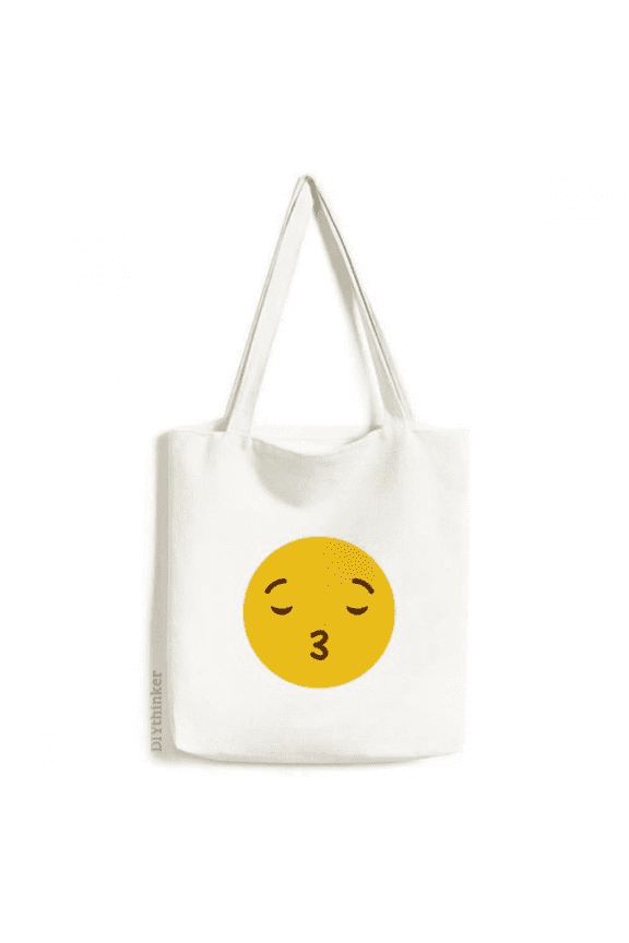 Kiss Love Yellow Cute Online Chat Tote Canvas Bag Shopping Satchel Casual Handbag