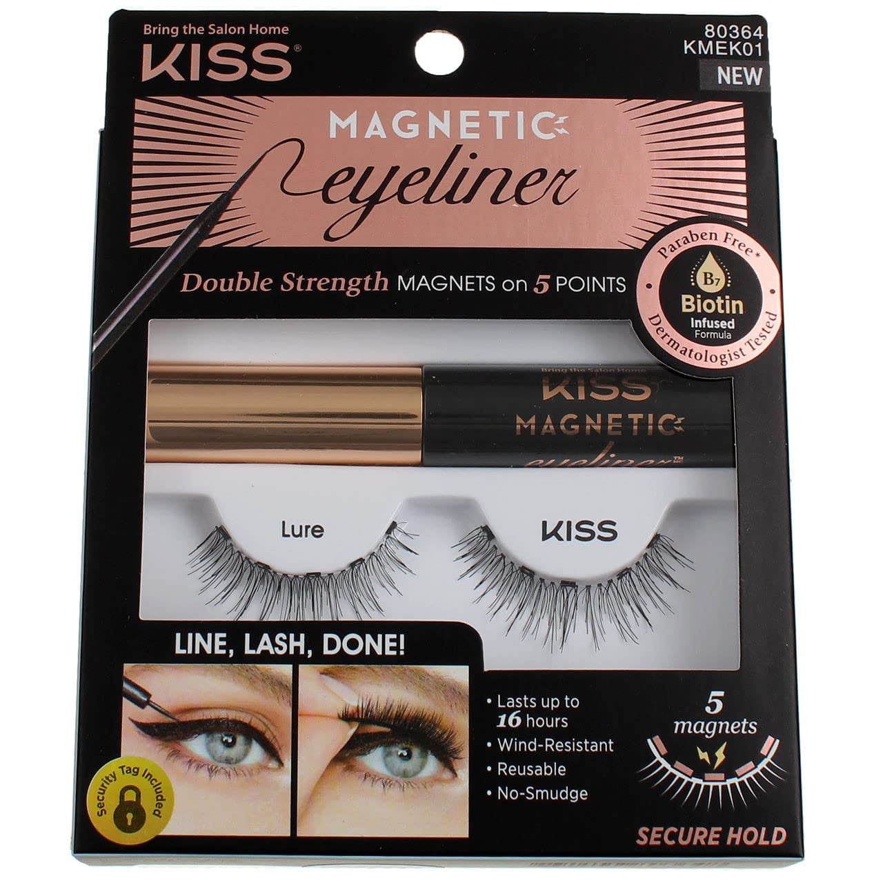 Kiss Eyeliner And Eyelash Kit (Lure) (Pack of 3)