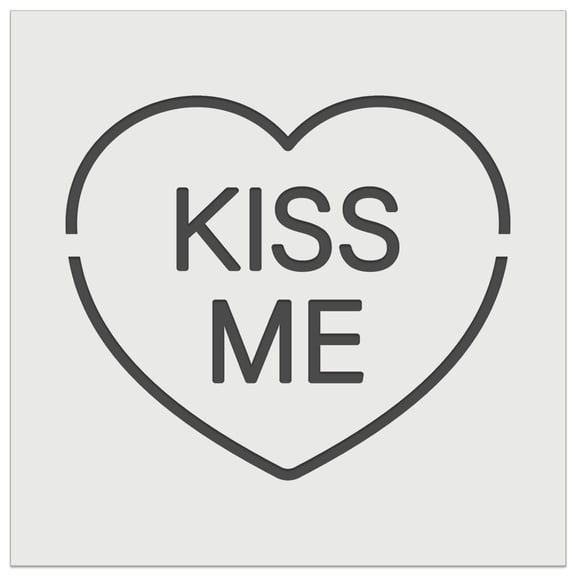 Kiss Me Conversation Heart Love Valentine's Day DIY Cookie Wall Craft Stencil - 3.5 Inch