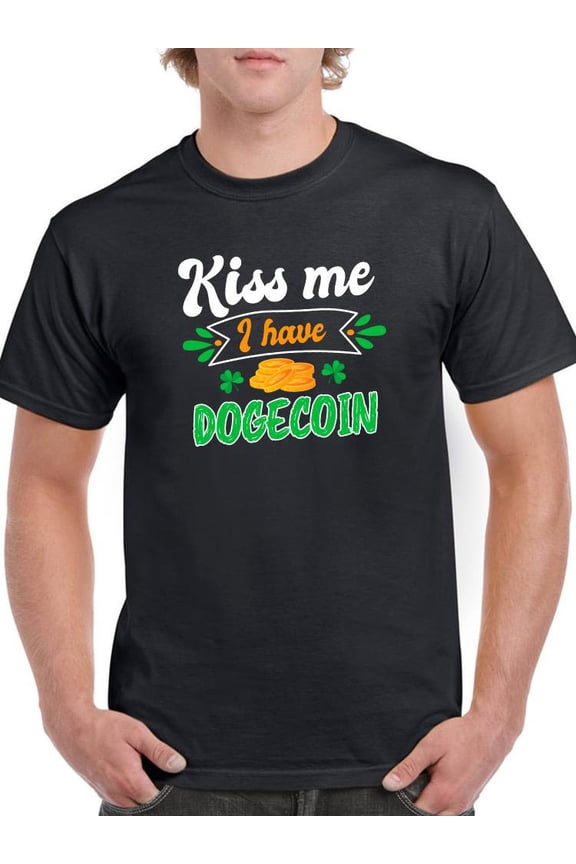 Kiss Me I Have Dogecoin T-Shirt Men -Image by Shutterstock, Male 5X-Large