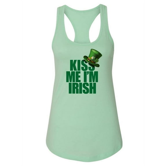 Kiss Me I'm Irish Design Tank Women -Image by Shutterstock, Female Medium
