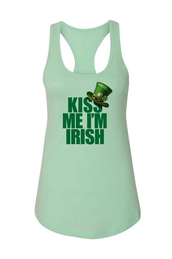 Kiss Me I'm Irish Design Tank Women -Image by Shutterstock, Female Small